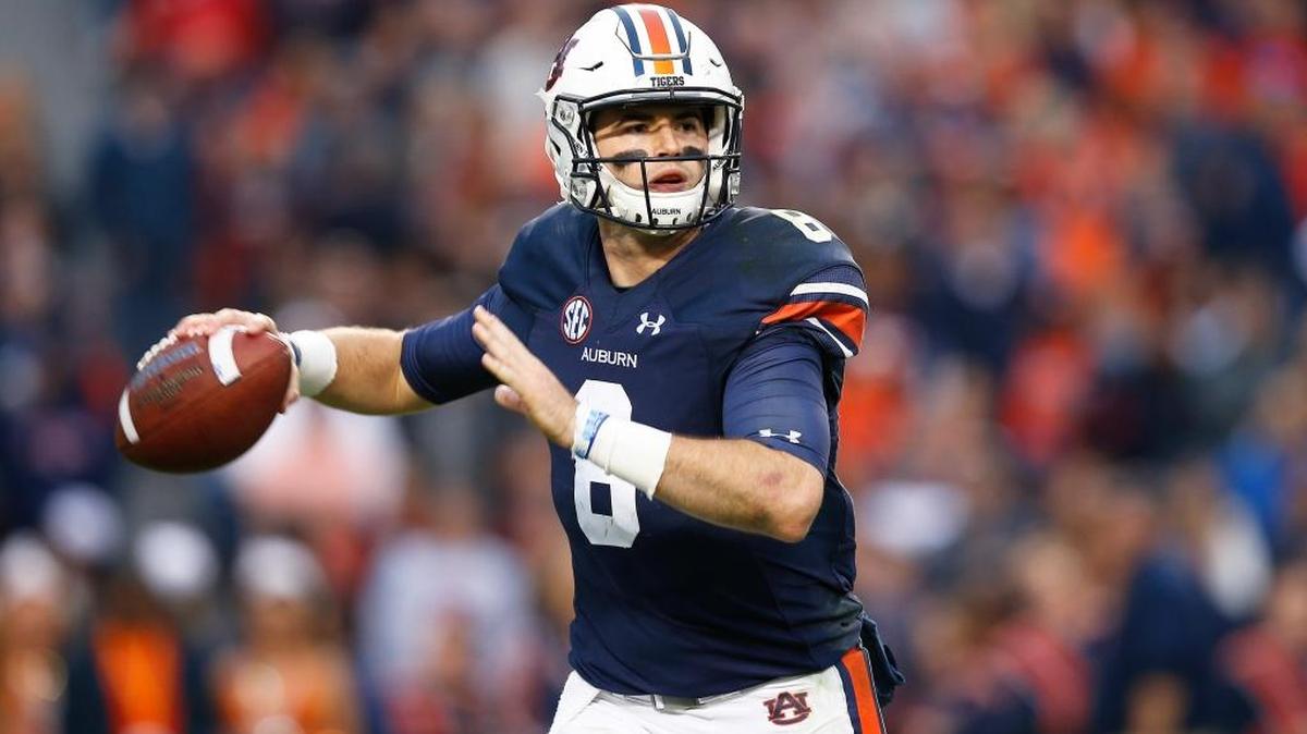 Auburn quarterback Jarrett Stidham, shown here against Georgia last season, will be limited to a 7-on-7 period Saturday.