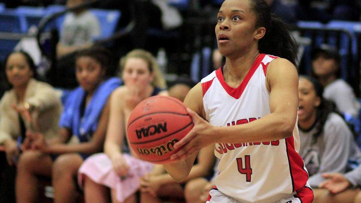 Columbus State University’s Gabby Williams prepares to shoot during a game last season. Williams scored a game-high 12 points in a win over King University on Wednesday.