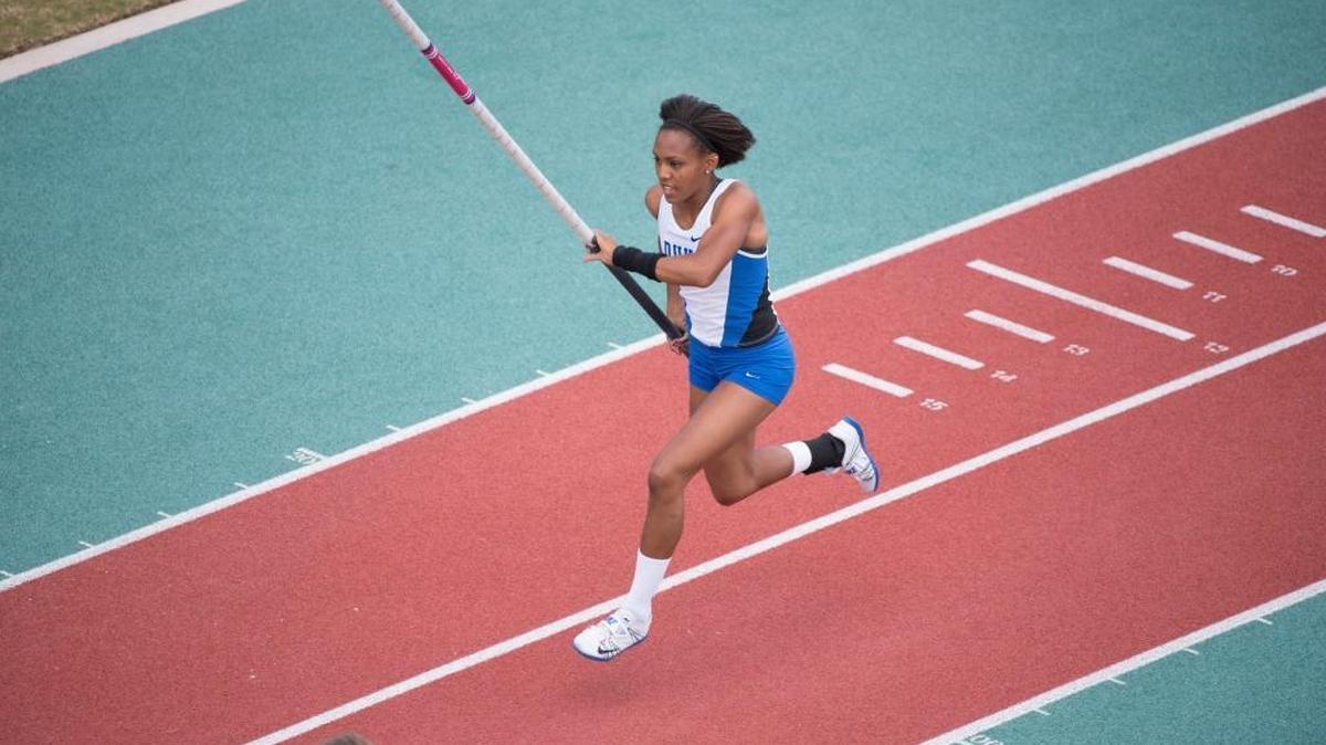 Megan Clark set an ACC record in the pole vault at the 2016 Duke Invitational on April 23, 2016. She cleared 4.63 meters (15-feet, 2 1/4 inches).