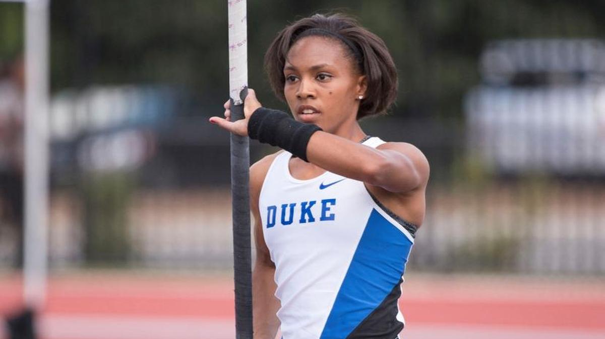 Megan Clark set an ACC record in the pole vault at the 2016 Duke Invitational on April 23, 2016. She cleared 4.63 meters (15-feet, 2 1/4 inches).