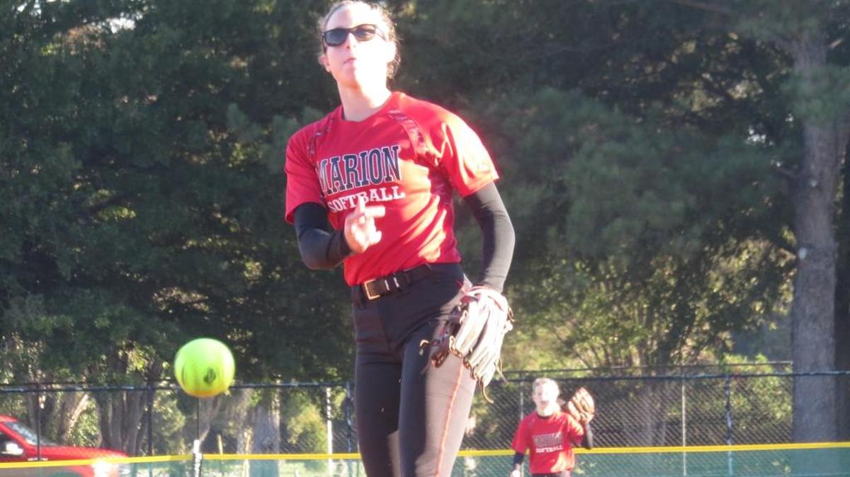 Marion County’s Ansley Whitley came through in the circle and in the batter’s box in the Lady Eagles 3-2 loss to Trion on Thursday, October 26, 2017.