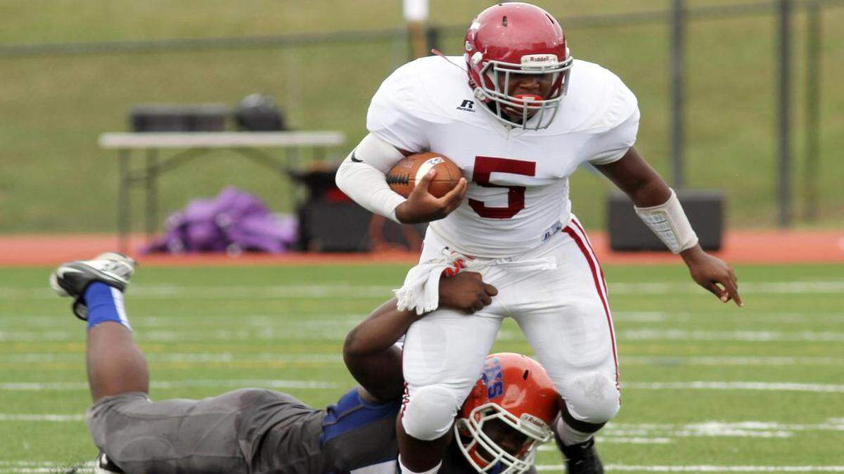 Jordan running back Jaquan Crawford and the Red Jackets face off with Northside in Kinnett Stadium Friday, September 8.