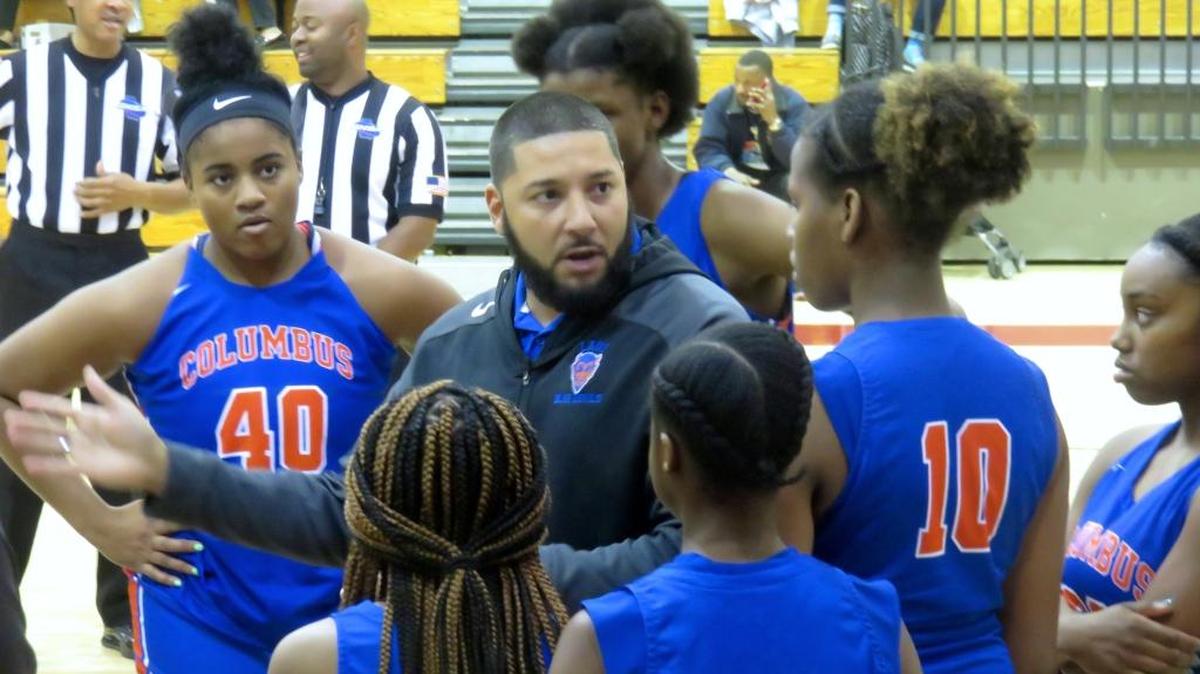 The Columbus Lady Blue Devils shut out Jordan in the opening quarter of a big win on Tuesday, December 12, 2017