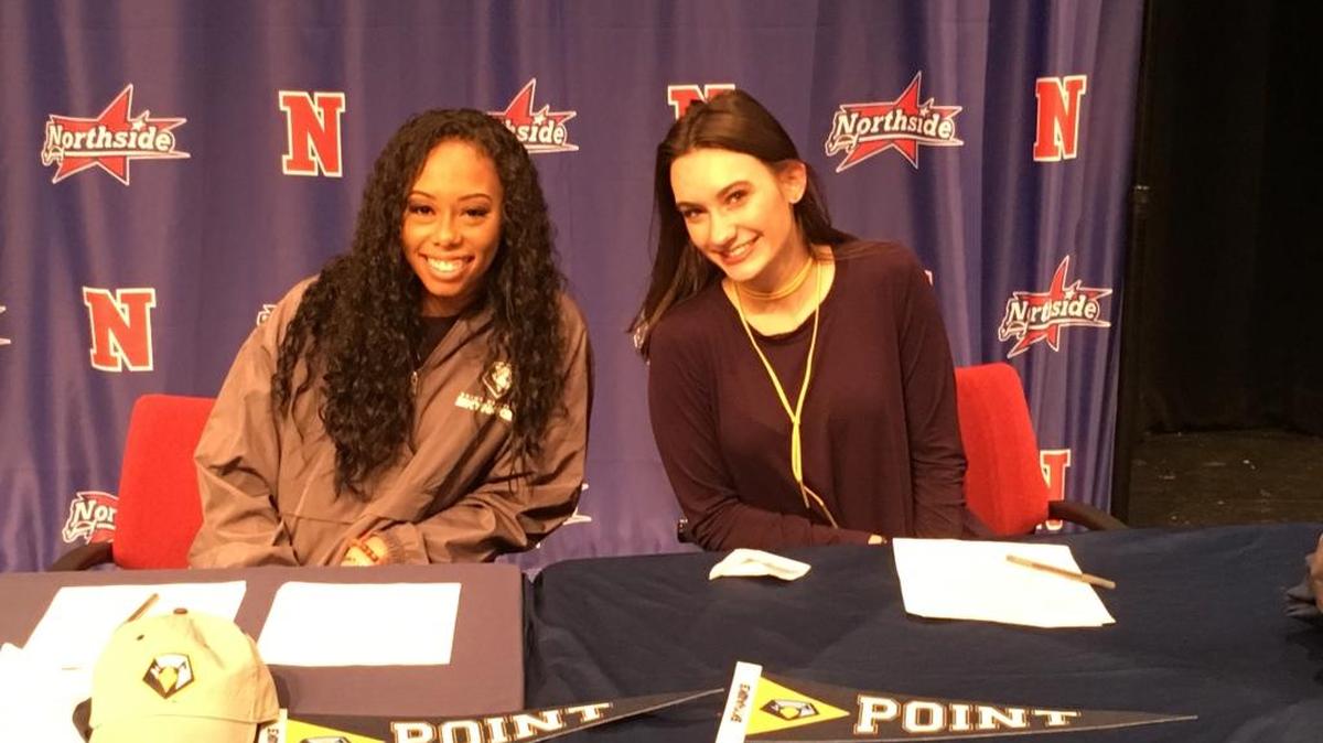 Northside softball player Ciara Jesus and golfer Landon Cumbie signed with Point University on Thursday, February 1, 2018