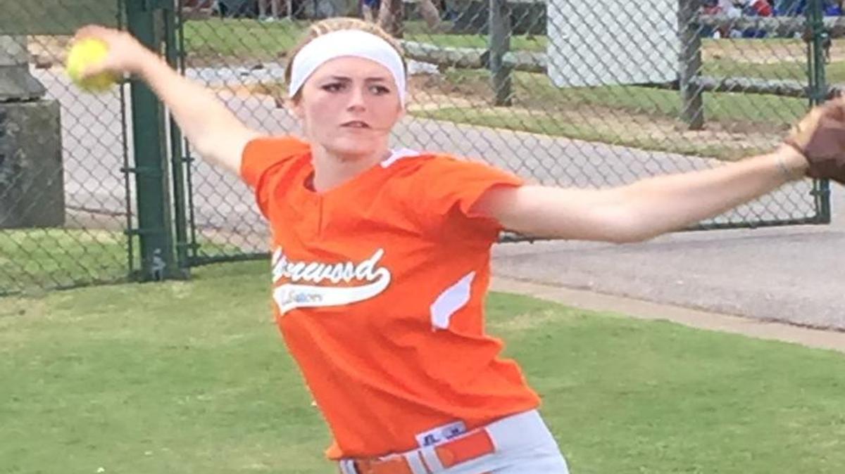 Glenwood pitcher McKenna Gillespie warms up prior to Game 1 on Friday morning.