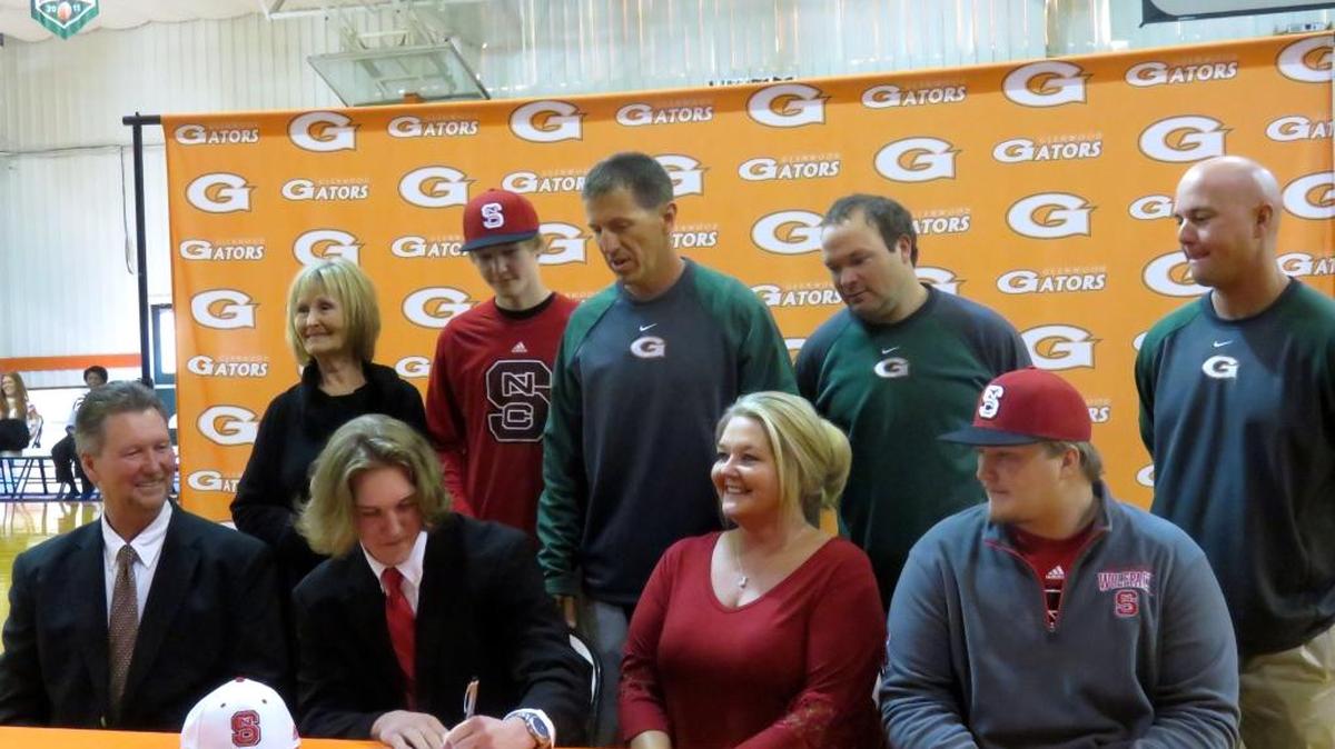 Glenwood’s Andrew Tillery signs his letter of intent to play baseball at N.C. State on November 13, 2017