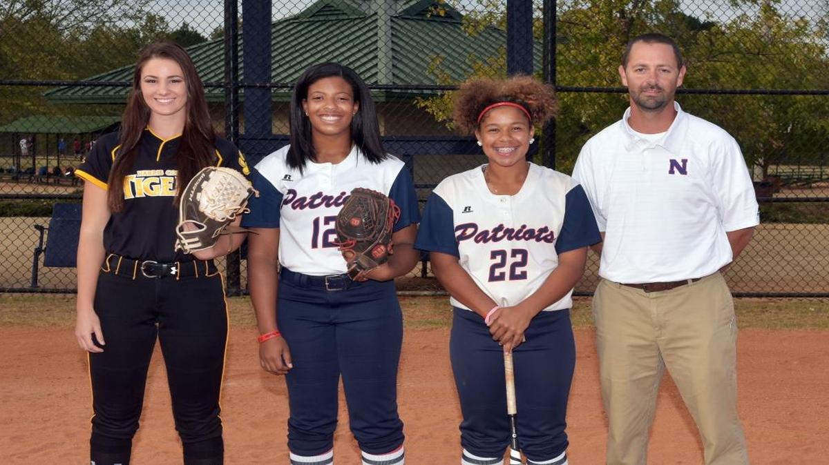 The 2016 Ledger-Enquirer All-West Georgia softball award winners are, from left, Pitcher of the Year Brooke Wakenigg (Harris County), Player of the Year Hannah George (Northside), Hitter of the Year Jada Chadwick (Northside) and Coach of the Year Brandon Jenkins (Northside).