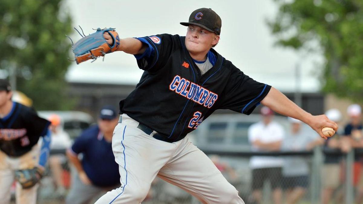 Columbus High pitcher Cason Greathouse fires from the wind up against Houston County in the first game of a best of three series in Warner Robins, Ga., on May 10.
