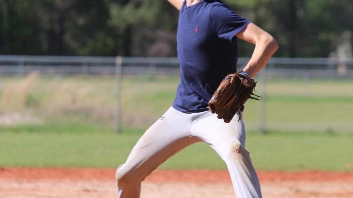 Kendrick’s Austin Greathouse throws a pitch during an intrasquad scrimmage on Monday at practice.