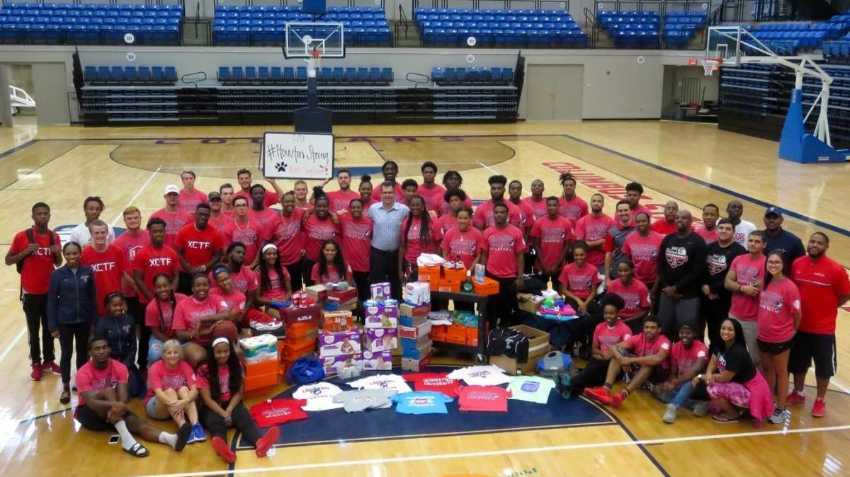 The Columbus State athletic department came together Wednesday afternoon to show their support for those in Houston affected by Hurricane Harvey. The various CSU teams donated supplies that will soon be sent to the area.