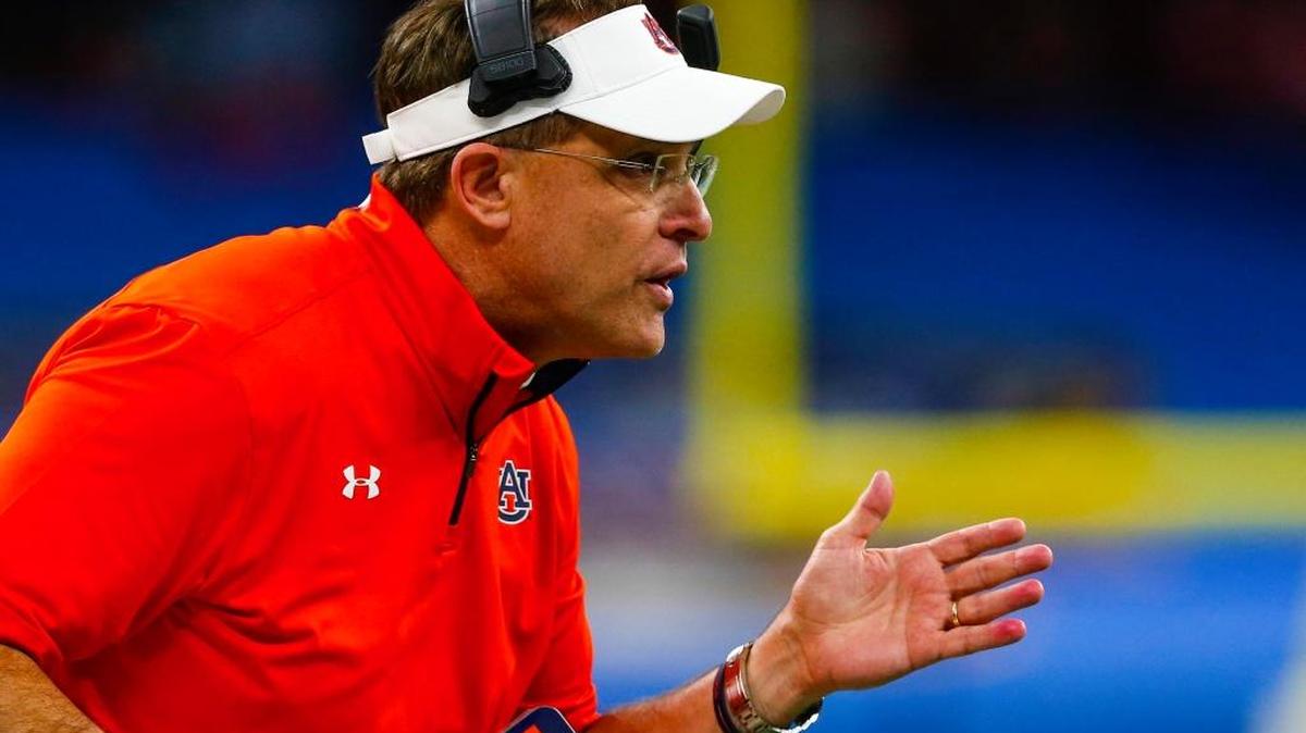 Auburn head coach Gus Malzahn reacts to a call during the first half of the Sugar Bowl against Oklahoma on Monday in New Orleans.