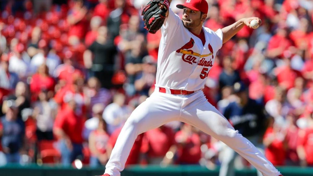 St. Louis Cardinals starting pitcher Jaime Garcia pitches in the ninth inning of a baseball game against the Milwaukee Brewers, Thursday, April 14, 2016 in St. Louis. Garcia gave up just one hit and struck out 13 as the Cardinals beat the Brewers 7-0.
