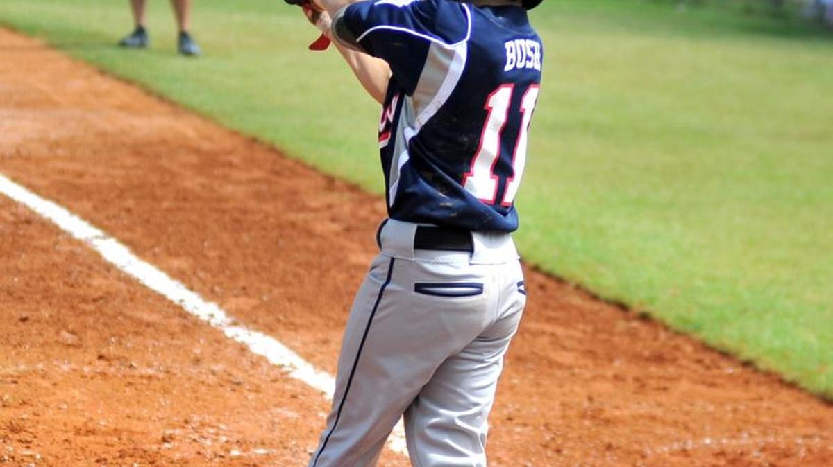Northern’s Bradford Bush sends one over the center field fence for a home run of the first inning of the 10-11 state tournament against Athens at Shirley Winston Park July 10, 2016.