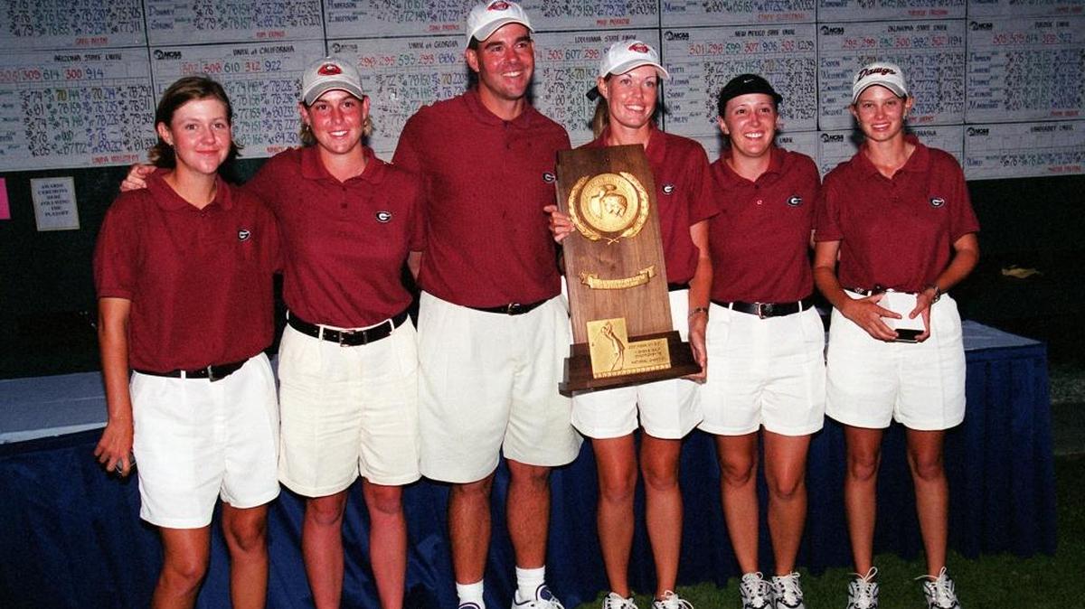 Columbus native Angela Jerman Ormsby (second from right) helped the Georgia women’s golf team capture the national championship on May 5, 2001
