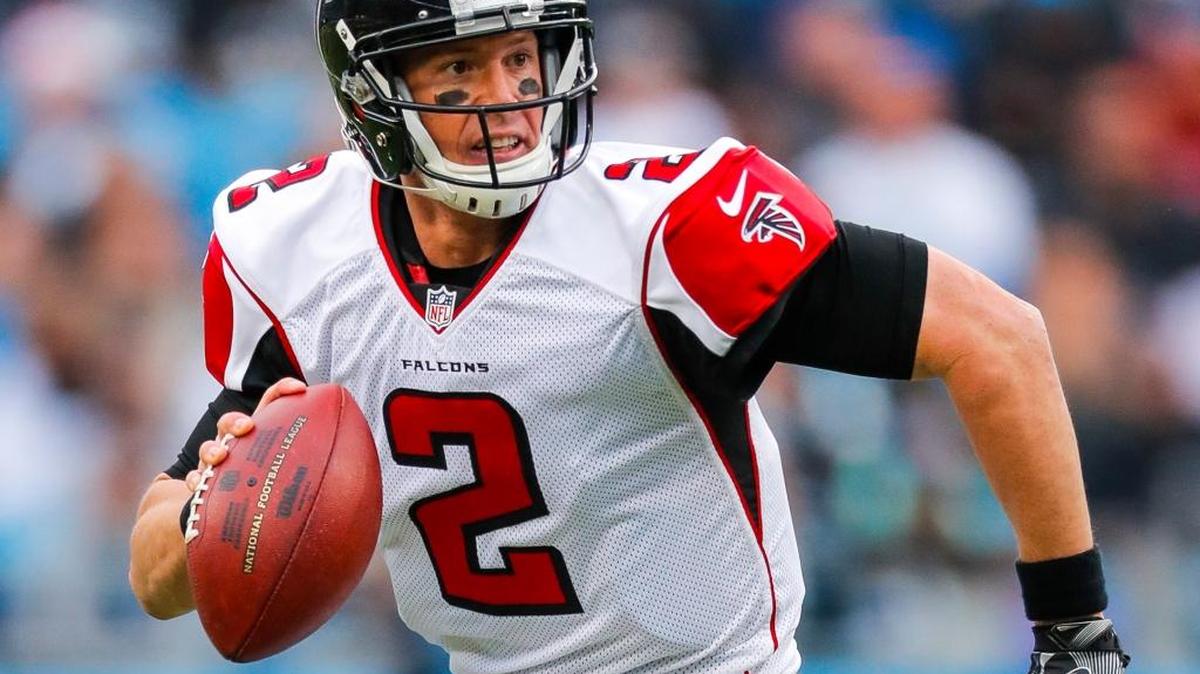 In this Dec. 24 photo, Atlanta’s Matt Ryan runs with the ball against Carolina in Charlotte, N.C. The Falcons play in the NFC Championship against Green Bay on Sunday in Atlanta.