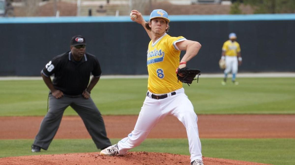 CVCC pitcher Chase Adkins delivers a pitch.