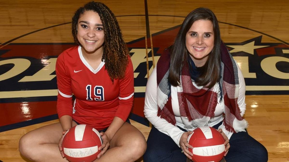 Northside volleyball is well represented with 2017 All-Bi-City Volleyball Player of the Year Nevaeh Edwards and Coach of the Year Lindsay Johnson